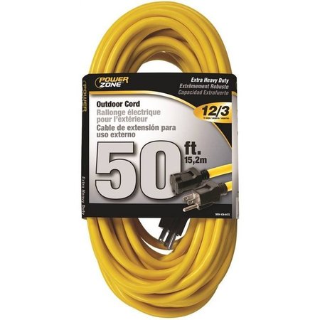 POWERZONE Cord Ext Outdoor 12/3X50Ft Yel OR500830